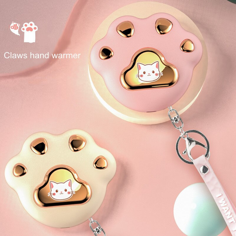 2022 Μίνι χαριτωμένος θερμαντήρας χεριών σε σχήμα νύχι γάτας Επαναφορτιζόμενος ηλεκτρικός θερμαντήρας χεριών USB για χρήση πεζοπορίας σε εξωτερικό χώρο