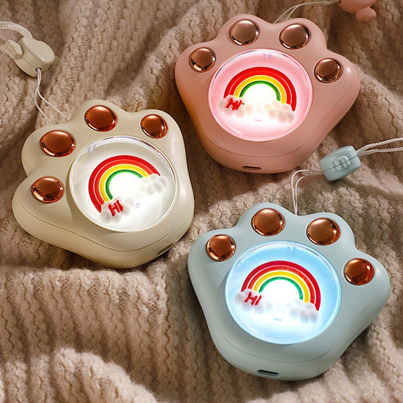 Μίνι χαριτωμένος θερμαντήρας χεριών σε σχήμα νύχι γάτας Επαναφορτιζόμενος ηλεκτρικός θερμαντήρας χεριών USB για χειμερινά ταξίδια πεζοπορίας σε εξωτερικό χώρο 1200Mah/2400mah