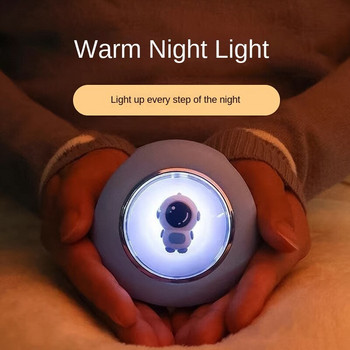 Нов подарък Нагревател за ръце Астронавт Нощна светлина Космонавт Преносим електрически нагревател за ръце USB зареждане Нагревател за ръце