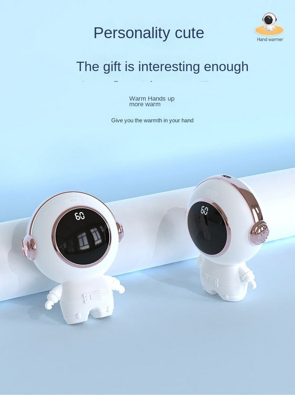 Νέος θερμαντήρας χεριών δώρου Astronaut Night Light Spaceman Φορητός ηλεκτρικός θερμαντήρας χεριών USB φόρτισης θερμαντήρας χεριών