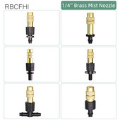RBCFHl 10PCS 6 veidu misiņa sprauslas sprauslas ar 4/7 mm stieņu 6 mm skrūvi, 4/7 mm tee mikro pilienveida kairinājuma savienotāja smidzinātāju