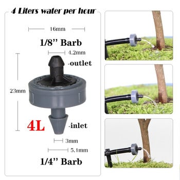 MUCIAKIE 200PCS 2L 4L 8L Pressure Compensate Emitter Garden Drip Compensation Regulator Irrigation Σταλάκτες σταθερής ροής