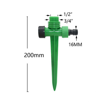 Dārza rotējoša smidzinātāja atbalsts 1/2 3/4" plastmasas smaile, ievietojot zemi dārza šļūtene laistīšanas rotējoša virpuļa smidzinātāja adapteris