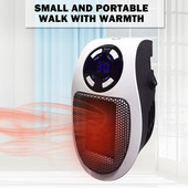 Μίνι ανεμιστήρας με πρίζα τοίχου 500w Σόμπα θέρμανσης οικιακού γραφείου Ισχυρός θερμός ανεμιστήρας Φορητό ηλεκτρικό καλοριφέρ για W N5j8