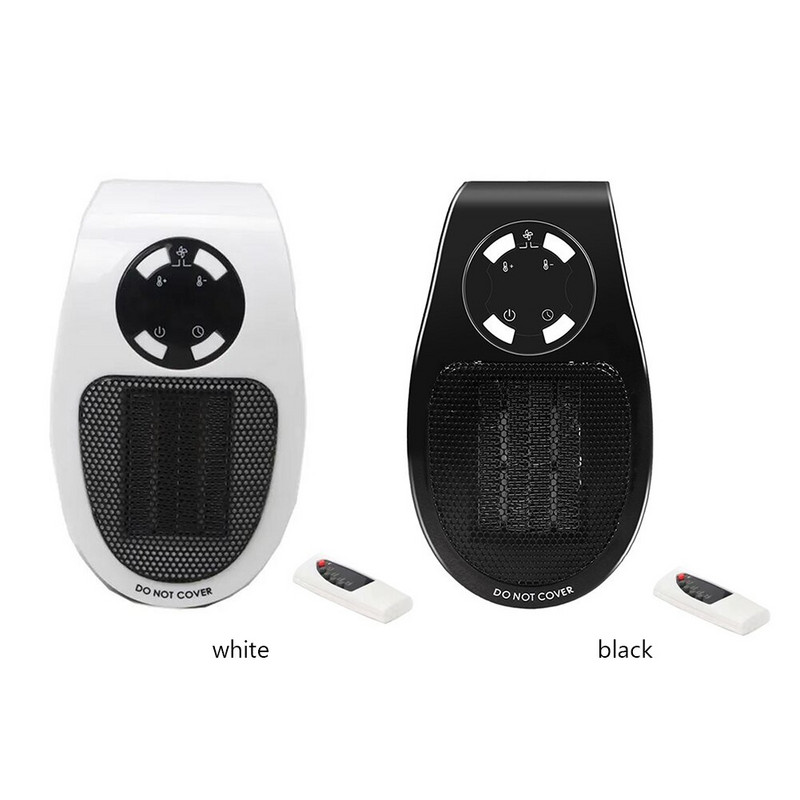 500 W LED ekrano keraminis šildytuvas su nuotolinio valdymo pulteliu 220 V elektrinis stalinis šildytuvas Mažas galios šildytuvas Saugus nešiojamas biure