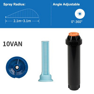 NuoNuoWell 1/2" Θηλυκός βιδωτής αναδυόμενος ψεκαστήρας Εσωτερικό σπείρωμα 360 μοιρών Ρύθμιση ακροφυσίου ψεκασμού σκέδασης Κήπος/άρδευση γκαζόν