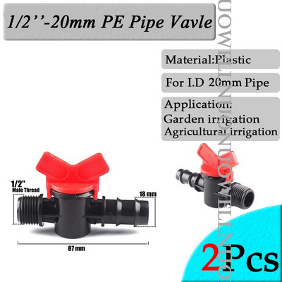 2 τεμ. 20mm Πότισμα κήπου Συνδέσεις σωλήνων PE Πλαστικό αγκαθωτό μπλουζάκι με αγκώνα ίσιες αρθρώσεις Γεωργικός προσαρμογέας σωλήνα άρδευσης μικρού