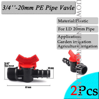 2 τεμ. 20mm Πότισμα κήπου Συνδέσεις σωλήνων PE Πλαστικό αγκαθωτό μπλουζάκι με αγκώνα ίσιες αρθρώσεις Γεωργικός προσαρμογέας σωλήνα άρδευσης μικρού