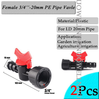 2 τεμ. 20mm Πότισμα κήπου Συνδέσεις σωλήνων PE Πλαστικό αγκαθωτό μπλουζάκι με αγκώνα ίσιες αρθρώσεις Γεωργικός προσαρμογέας σωλήνα άρδευσης μικρού