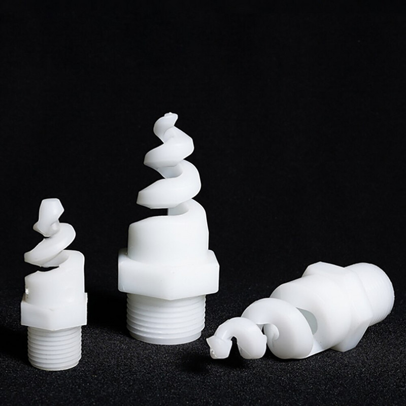 Hot Sell 5 τμχ Spiral ακροφύσιο PP Ψεκαστήρας ομίχλης ποτίσματος για σύστημα ψύξης Hot Selling 3/8" 1/2" 3/4" bspt