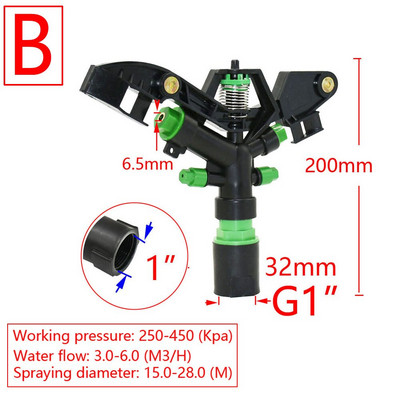 Γυναικείο νήμα 1" 1,5" Πιστόλι ψεκασμού μεγάλης εμβέλειας κάλυψης Garden Agriculture Lawn Grass Irigation ακροφύσια ποτίσματος Πιστόλι βροχής