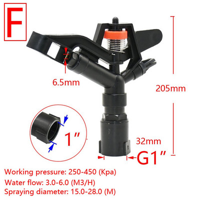 Γυναικείο νήμα 1" 1,5" Πιστόλι ψεκασμού μεγάλης εμβέλειας κάλυψης Garden Agriculture Lawn Grass Irigation ακροφύσια ποτίσματος Πιστόλι βροχής