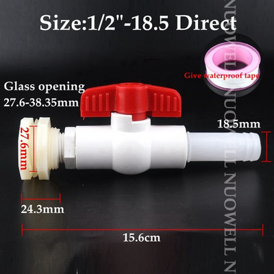 1Σετ εξαρτήματα αποστράγγισης λευκού σωλήνα Συνδυαστική βαλβίδα σύνδεσης ενυδρείου δεξαμενής ψαριών ενυδρείου