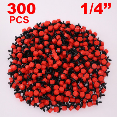 30-1000PCS 4/7mm Ακροφύσιο άρδευσης κήπου Ρυθμιζόμενος σταλάκτης 1/4`` Barb Sprinkler Emitter Drip Μπαλκόνι Θερμοκήπιο Πότισμα Σπρέι