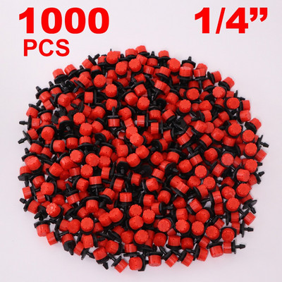 30-1000PCS 4/7mm Ακροφύσιο άρδευσης κήπου Ρυθμιζόμενος σταλάκτης 1/4`` Barb Sprinkler Emitter Drip Μπαλκόνι Θερμοκήπιο Πότισμα Σπρέι