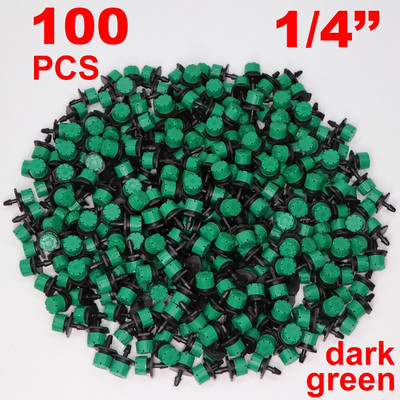 30-1000PCS 4/7mm Ακροφύσιο άρδευσης κήπου Ρυθμιζόμενος σταλάκτης 1/4`` Barb Sprinkler Emitter Drip Μπαλκόνι Θερμοκήπιο Πότισμα Σπρέι