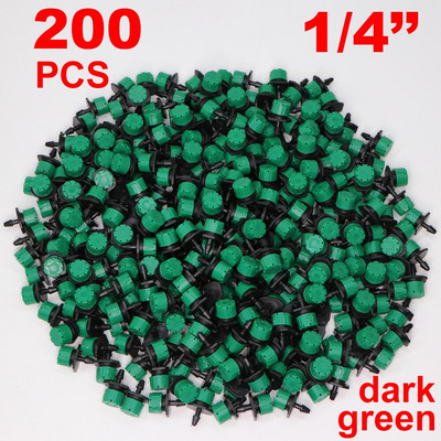 30-1000PCS 4/7mm Ακροφύσιο άρδευσης κήπου Ρυθμιζόμενος σταλάκτης 1/4`` Barb Sprinkler Emitter Drip Μπαλκόνι Θερμοκήπιο Πότισμα Σπρέι