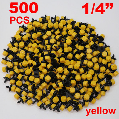 30-1000PCS 4/7mm Ακροφύσιο άρδευσης κήπου Ρυθμιζόμενος σταλάκτης 1/4`` Barb Sprinkler Emitter Drip Μπαλκόνι Θερμοκήπιο Πότισμα Σπρέι