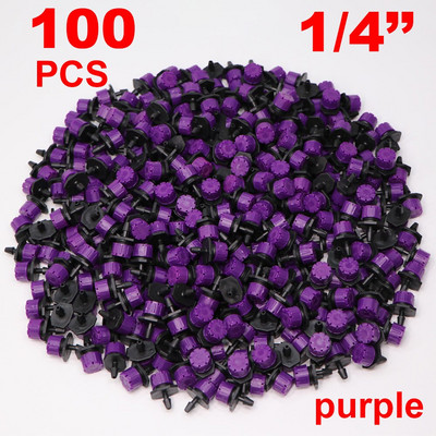 30-1000PCS 4/7mm Ακροφύσιο άρδευσης κήπου Ρυθμιζόμενος σταλάκτης 1/4`` Barb Sprinkler Emitter Drip Μπαλκόνι Θερμοκήπιο Πότισμα Σπρέι