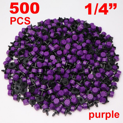 30-1000PCS 4/7mm Ακροφύσιο άρδευσης κήπου Ρυθμιζόμενος σταλάκτης 1/4`` Barb Sprinkler Emitter Drip Μπαλκόνι Θερμοκήπιο Πότισμα Σπρέι