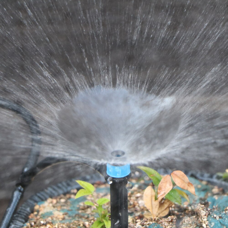 Ρυθμιζόμενη άρδευση με ψεκασμό περιστρεφόμενη διάθλαση σταλάκτη Εισαγωγή Ground Garden Watering Vortex Sprinkler Connector 1/4" Εύκαμπτος σωλήνας