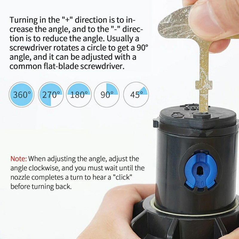 Αναδυόμενος ψεκαστήρας 3/4" Αυτόματος περιστρεφόμενος ψεκαστήρας Κήπος Άρδευση γκαζόν Ακροφύσιο γκαζόν Ρυθμιζόμενη γωνία ψεκασμού