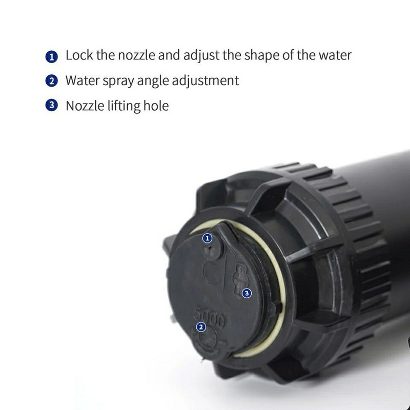 Αναδυόμενος ψεκαστήρας 3/4" Αυτόματος περιστρεφόμενος ψεκαστήρας Κήπος Άρδευση γκαζόν Ακροφύσιο γκαζόν Ρυθμιζόμενη γωνία ψεκασμού