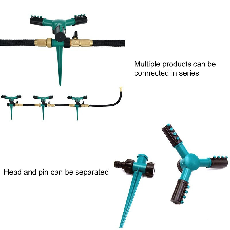 Σύστημα καταιονιστικών 360 μοιρών Αυτόματος περιστρεφόμενος ψεκαστήρας κήπου μπορεί να συνδεθεί σε σειρά καταιονισμού κήπου