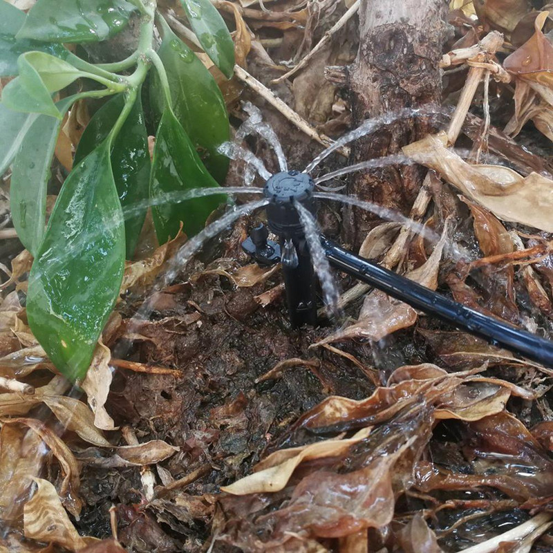 10 τμχ 360 μοιρών Ρυθμιζόμενος σταλάκτης Σύστημα άρδευσης μικρού σταγόνων Sprinler Agriculture Watering 8 Holes Dripper