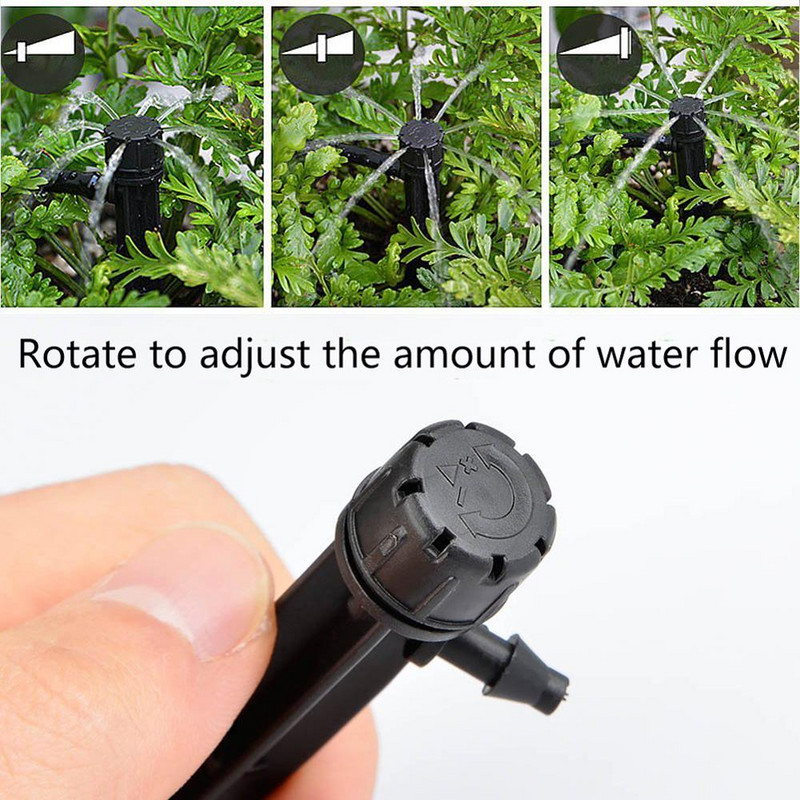 10 τμχ 360 μοιρών Ρυθμιζόμενος σταλάκτης Σύστημα άρδευσης μικρού σταγόνων Sprinler Agriculture Watering 8 Holes Dripper