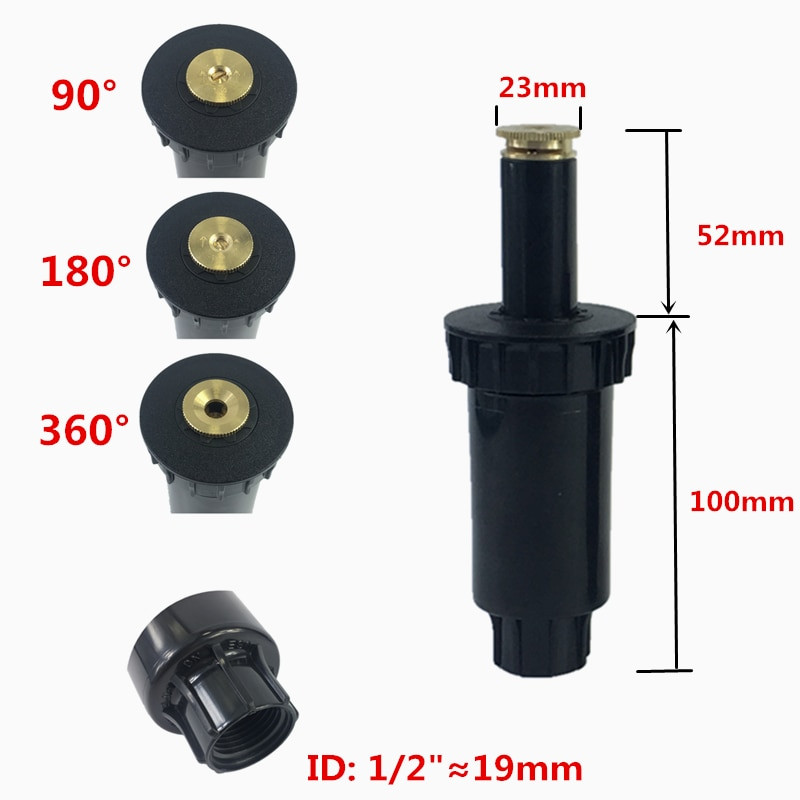 10 τμχ 90-360 Μοίρες Πλαστικό Πότισμα Χλοοτάπητα Αναδυόμενοι Ψεκαστήρες 1/2" Κεφαλή Ψεκαστήρα Πότισμα Κήπου