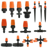 Ρυθμιζόμενο πότισμα πορτοκαλί ακροφύσιο ψεκασμού Dripper Sprinkler Garden Water Fog Misting Σύστημα ψύξης για Πότισμα φυτών κηπουρικής
