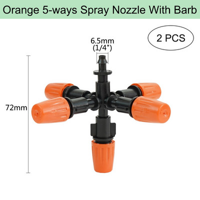 Ρυθμιζόμενο πότισμα πορτοκαλί ακροφύσιο ψεκασμού Dripper Sprinkler Garden Water Fog Misting Σύστημα ψύξης για Πότισμα φυτών κηπουρικής
