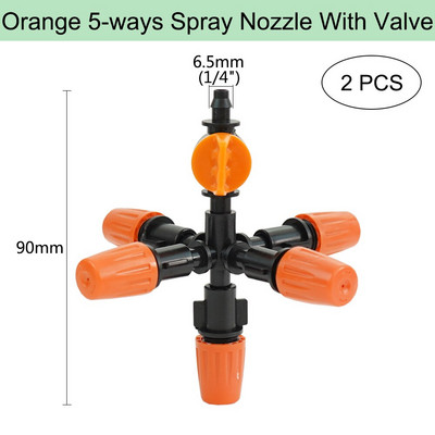 Ρυθμιζόμενο πότισμα πορτοκαλί ακροφύσιο ψεκασμού Dripper Sprinkler Garden Water Fog Misting Σύστημα ψύξης για Πότισμα φυτών κηπουρικής