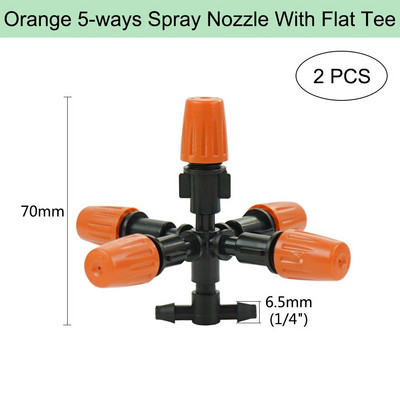 Ρυθμιζόμενο πότισμα πορτοκαλί ακροφύσιο ψεκασμού Dripper Sprinkler Garden Water Fog Misting Σύστημα ψύξης για Πότισμα φυτών κηπουρικής