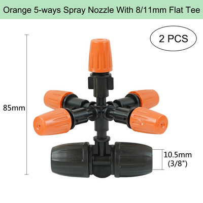 Ρυθμιζόμενο πότισμα πορτοκαλί ακροφύσιο ψεκασμού Dripper Sprinkler Garden Water Fog Misting Σύστημα ψύξης για Πότισμα φυτών κηπουρικής