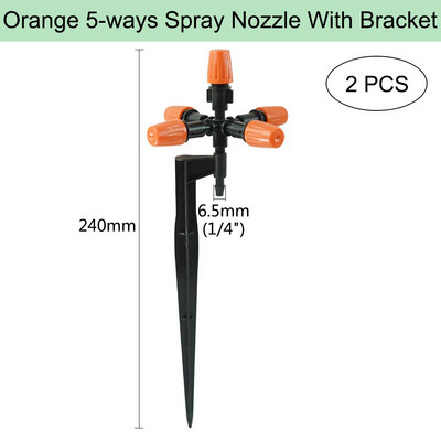 Ρυθμιζόμενο πότισμα πορτοκαλί ακροφύσιο ψεκασμού Dripper Sprinkler Garden Water Fog Misting Σύστημα ψύξης για Πότισμα φυτών κηπουρικής