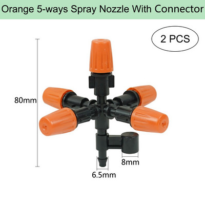 Ρυθμιζόμενο πότισμα πορτοκαλί ακροφύσιο ψεκασμού Dripper Sprinkler Garden Water Fog Misting Σύστημα ψύξης για Πότισμα φυτών κηπουρικής