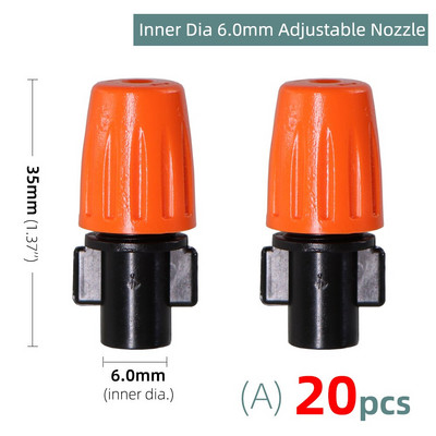 Πότισμα κήπου 1/4`` 3/8`` Nozzle Drippers Sprayer Misting Ψεκαστήρες Atomizing Sprinklers Σύστημα άρδευσης σταγόνων Εφαρμογή με συνδετήρες