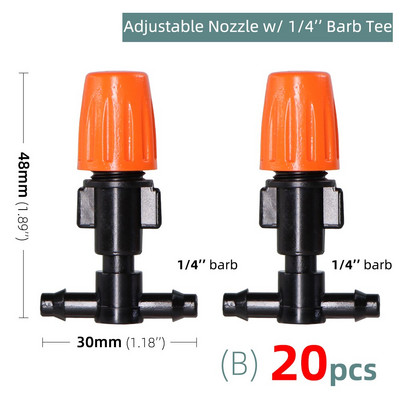 Πότισμα κήπου 1/4`` 3/8`` Nozzle Drippers Sprayer Misting Ψεκαστήρες Atomizing Sprinklers Σύστημα άρδευσης σταγόνων Εφαρμογή με συνδετήρες