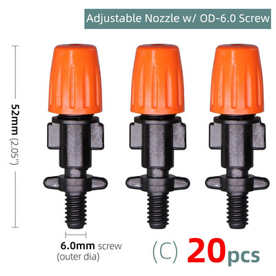 Πότισμα κήπου 1/4`` 3/8`` Nozzle Drippers Sprayer Misting Ψεκαστήρες Atomizing Sprinklers Σύστημα άρδευσης σταγόνων Εφαρμογή με συνδετήρες