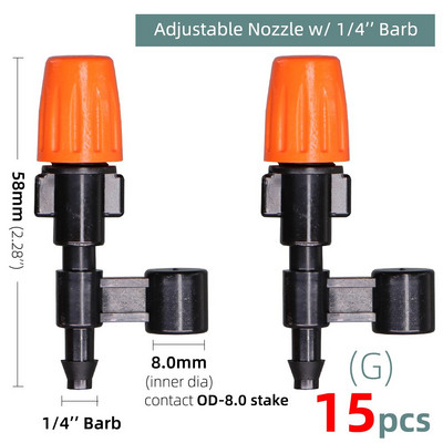 Πότισμα κήπου 1/4`` 3/8`` Nozzle Drippers Sprayer Misting Ψεκαστήρες Atomizing Sprinklers Σύστημα άρδευσης σταγόνων Εφαρμογή με συνδετήρες