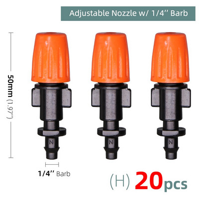 Πότισμα κήπου 1/4`` 3/8`` Nozzle Drippers Sprayer Misting Ψεκαστήρες Atomizing Sprinklers Σύστημα άρδευσης σταγόνων Εφαρμογή με συνδετήρες