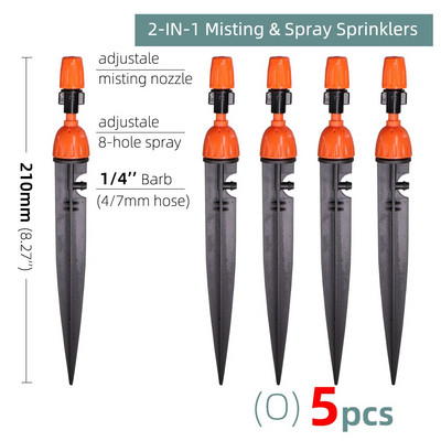 Πότισμα κήπου 1/4`` 3/8`` Nozzle Drippers Sprayer Misting Ψεκαστήρες Atomizing Sprinklers Σύστημα άρδευσης σταγόνων Εφαρμογή με συνδετήρες
