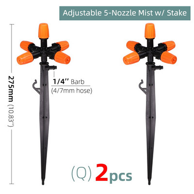 Πότισμα κήπου 1/4`` 3/8`` Nozzle Drippers Sprayer Misting Ψεκαστήρες Atomizing Sprinklers Σύστημα άρδευσης σταγόνων Εφαρμογή με συνδετήρες