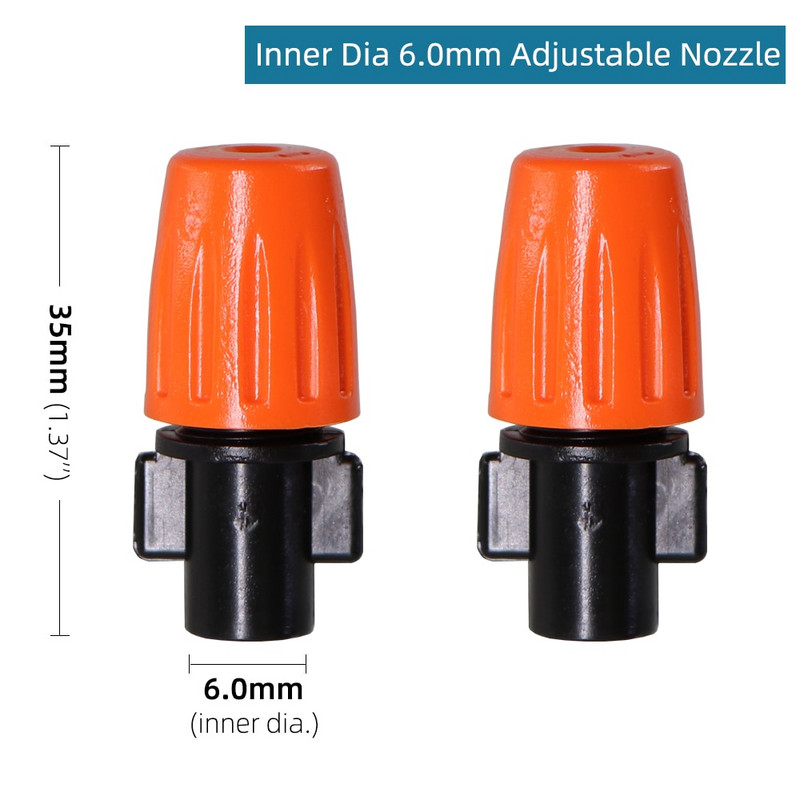 Πότισμα κήπου 1/4`` 3/8`` Nozzle Drippers Sprayer Misting Ψεκαστήρες Atomizing Sprinklers Σύστημα άρδευσης σταγόνων Εφαρμογή με συνδετήρες