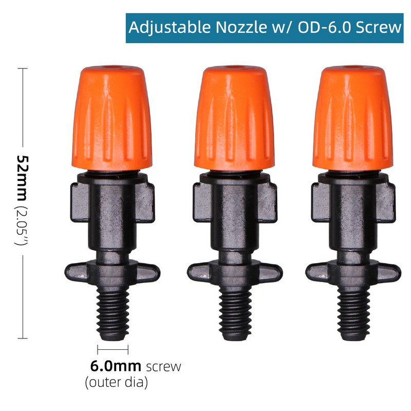 Πότισμα κήπου 1/4`` 3/8`` Nozzle Drippers Sprayer Misting Ψεκαστήρες Atomizing Sprinklers Σύστημα άρδευσης σταγόνων Εφαρμογή με συνδετήρες