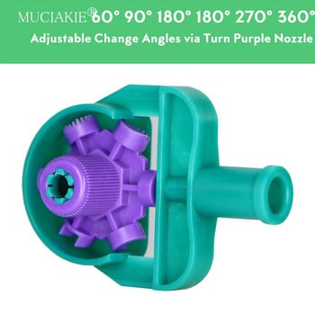 MUCIAKIE 10-30PCS Ρυθμιζόμενη γωνία 60/90/180/270/360 Μοίρες 50cm 100cm 4/7mm Εύκαμπτος σωλήνας 50cm Filberglass Garden Sprinklers Nozzle