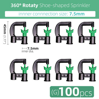MUCIAKIE 360 Degrees Rotary Micro sprinkler σε σχήμα παπουτσιού με ακροφύσιο ποτίσματος Stake Garden Spray Full Circle Pattern Jet