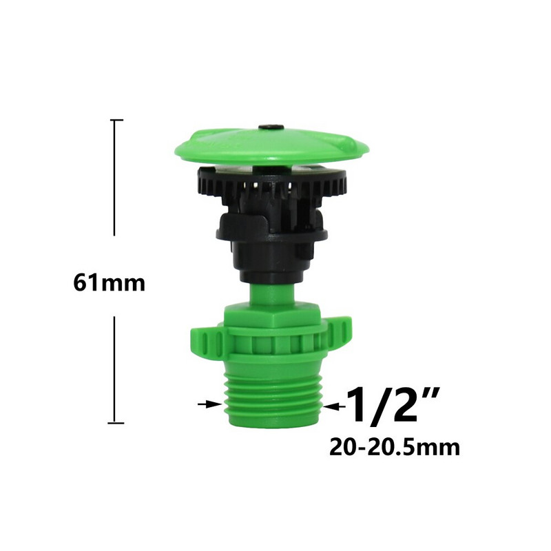 Περιστρεφόμενοι ψεκαστήρες 360 μοιρών Ακροφύσια ρολού διπλής εξόδου 1/2" Αρσενικό νήμα Garden Agriculture Irrigation sprinklers
